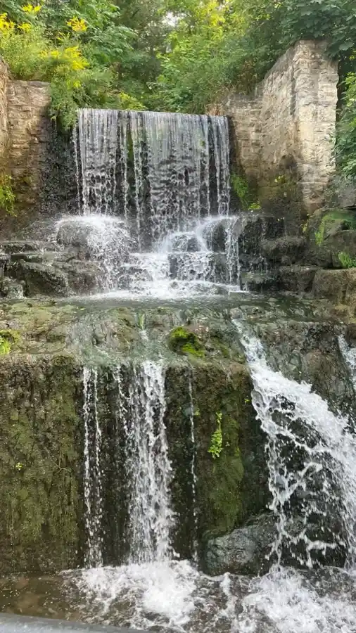 Waterfall cascade beside Ancaster Mill in Ancaster Ontario