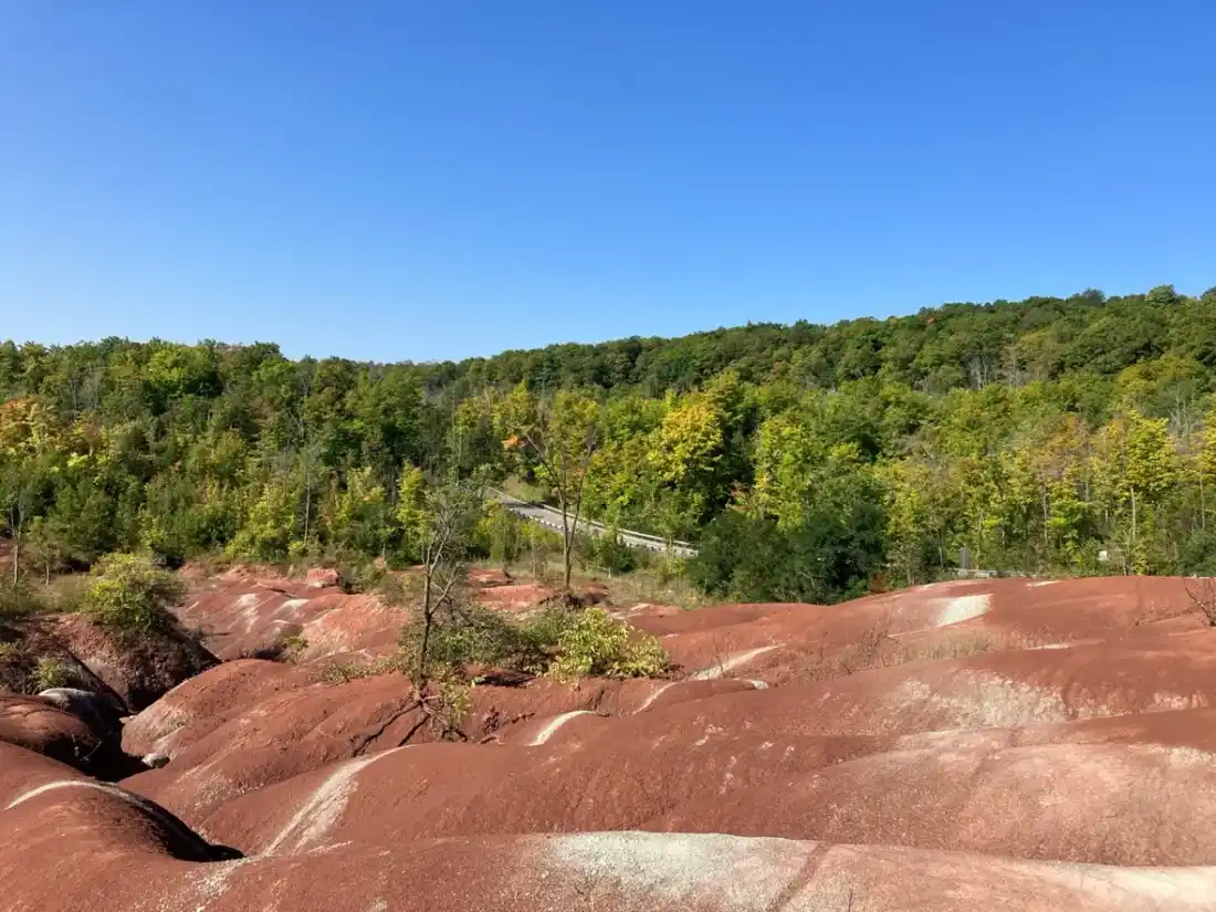 Cheltenham Badlands red shale ridges near Caledon Ontario