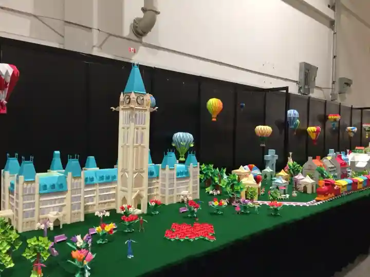 Handmade miniature exhibit inspired by Parliament Hill at a past CNE