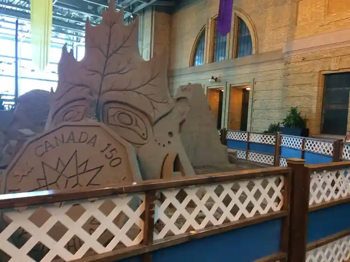 Canada 150 themed sand sculpture at a past CNE