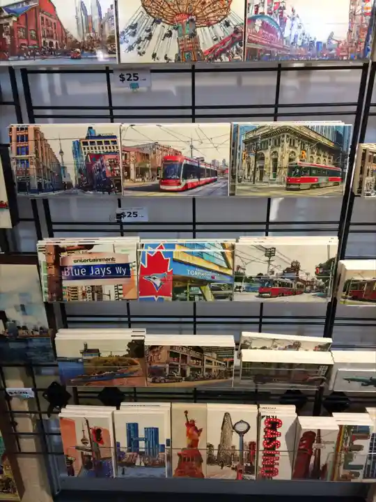Toronto artwork and postcards for sale at a CNE market display