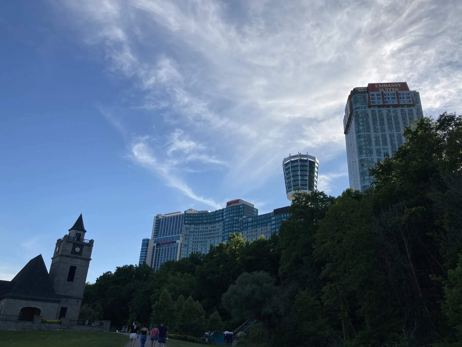 Niagara Falls hotel and tourist district viewed from the street
