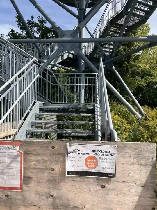 Historic visitor photograph of the Point Pelee Tip Tower during its temporary repair closure