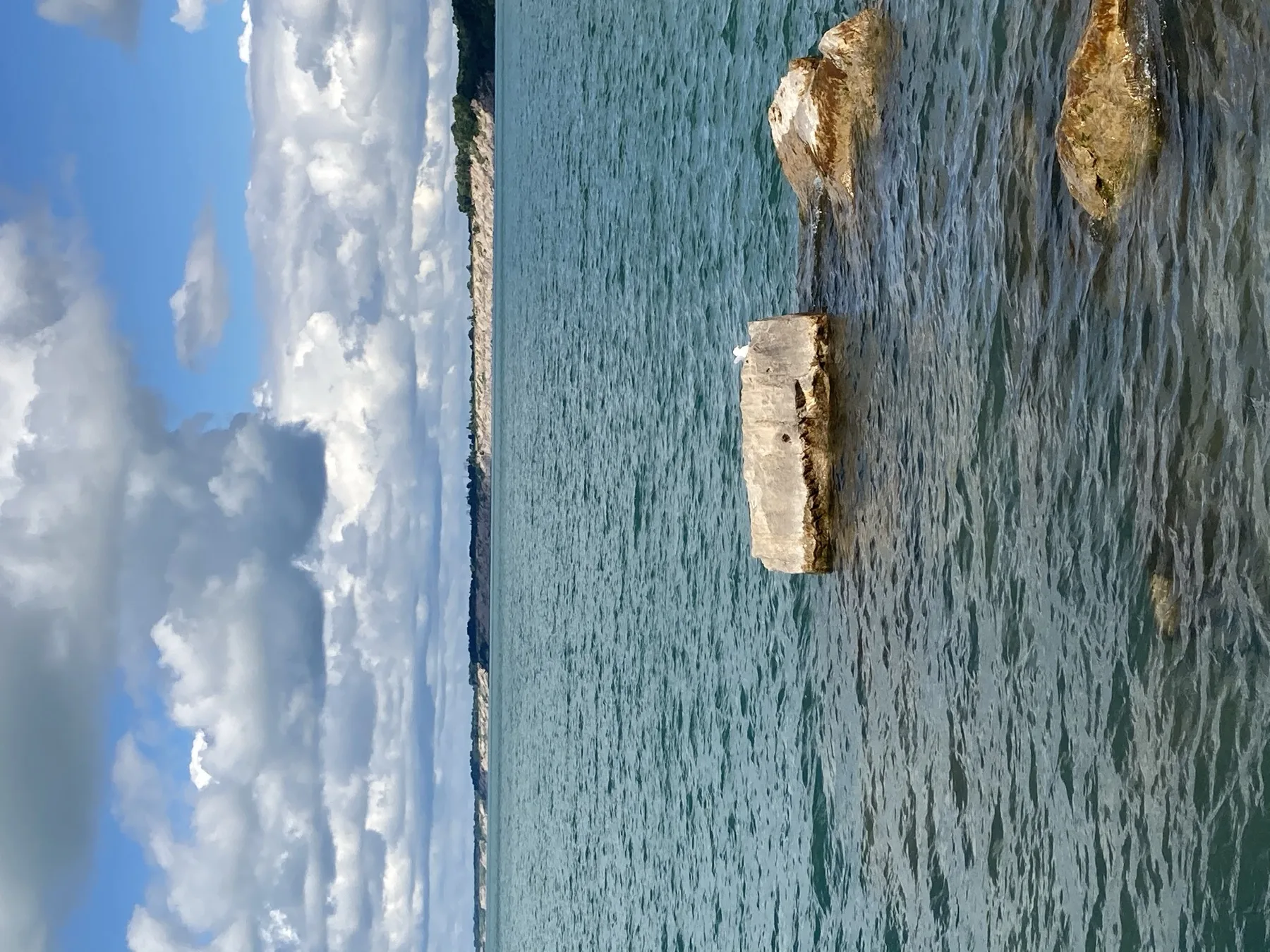 Lake Erie water and rocks near Port Stanley
