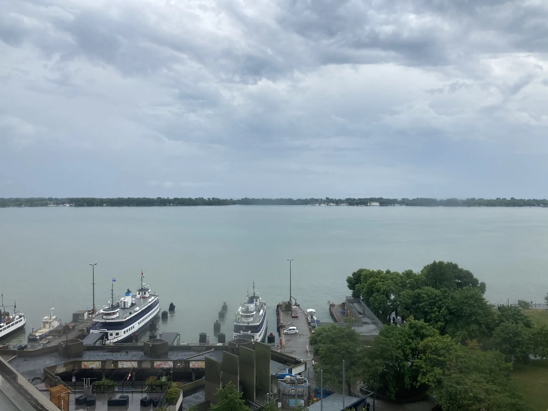 Lake Ontario view from a Toronto Harbourfront hotel room