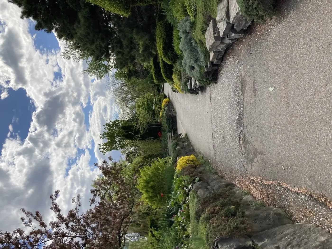 Spring garden path near Coventry Gardens in Windsor Ontario